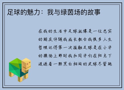 足球的魅力：我与绿茵场的故事